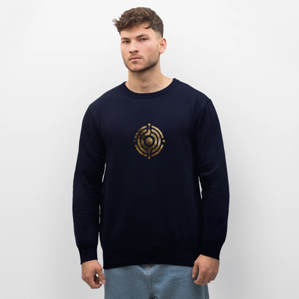 Unisex Bio-Sweatshirt "Atme Lächle Lausche" - Navy