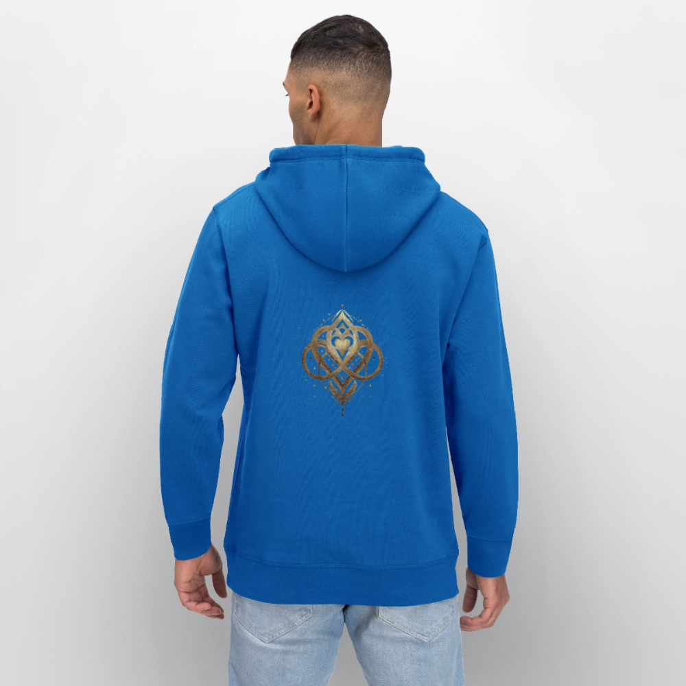 Unisex Bio-Hoodie "Agape" Druck vorne & hinten - Königsblau