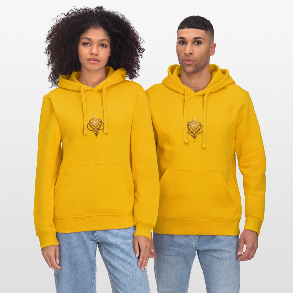 Unisex Bio-Hoodie "Agape" Druck vorne & hinten - Spektralgelb