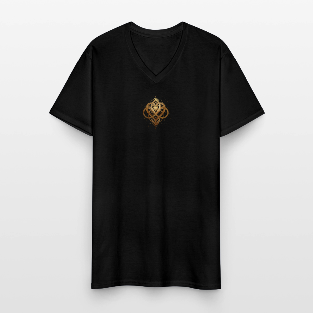 Klassisches Männer-T-Shirt mit V-Ausschnitt "Agape" - Schwarz