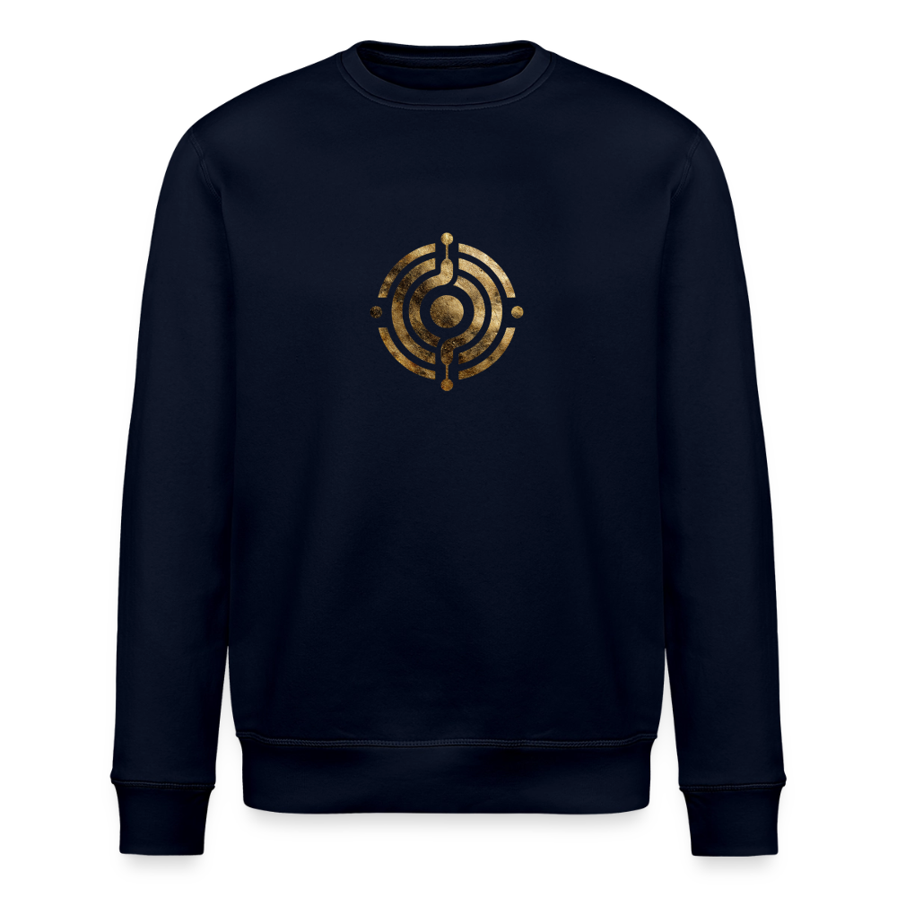 Unisex Bio-Sweatshirt "Atme Lächle Lausche" - Navy