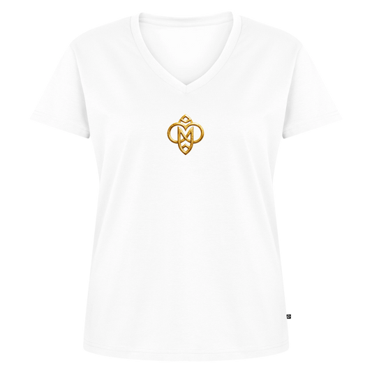 Frauen Bio-T-Shirt mit V-Ausschnitt höchste Monade - Weiß