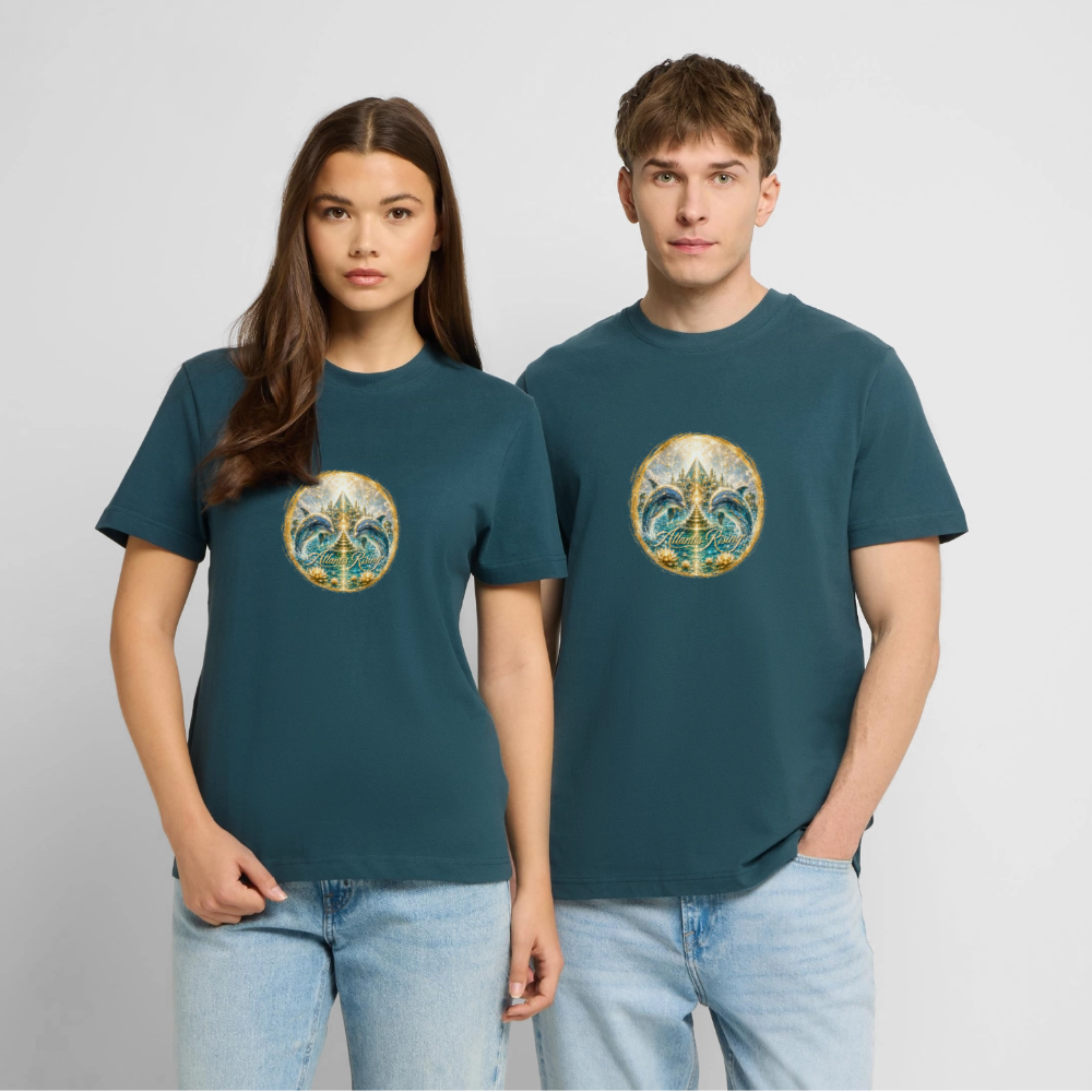 Unisex Organic T-Shirt Atlantis Rising - Dunkles Petrol
