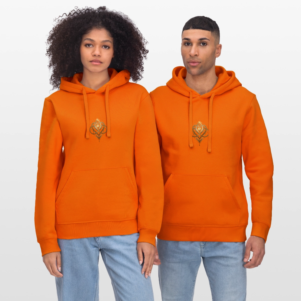 Unisex Bio-Hoodie "Agape" Druck vorne & hinten - Tieforange