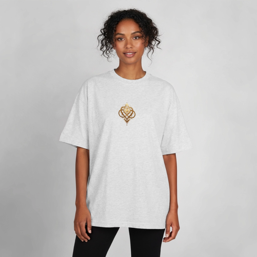 Heavyweight Unisex Bio T-Shirt "Agape" - Kühles Grau meliert