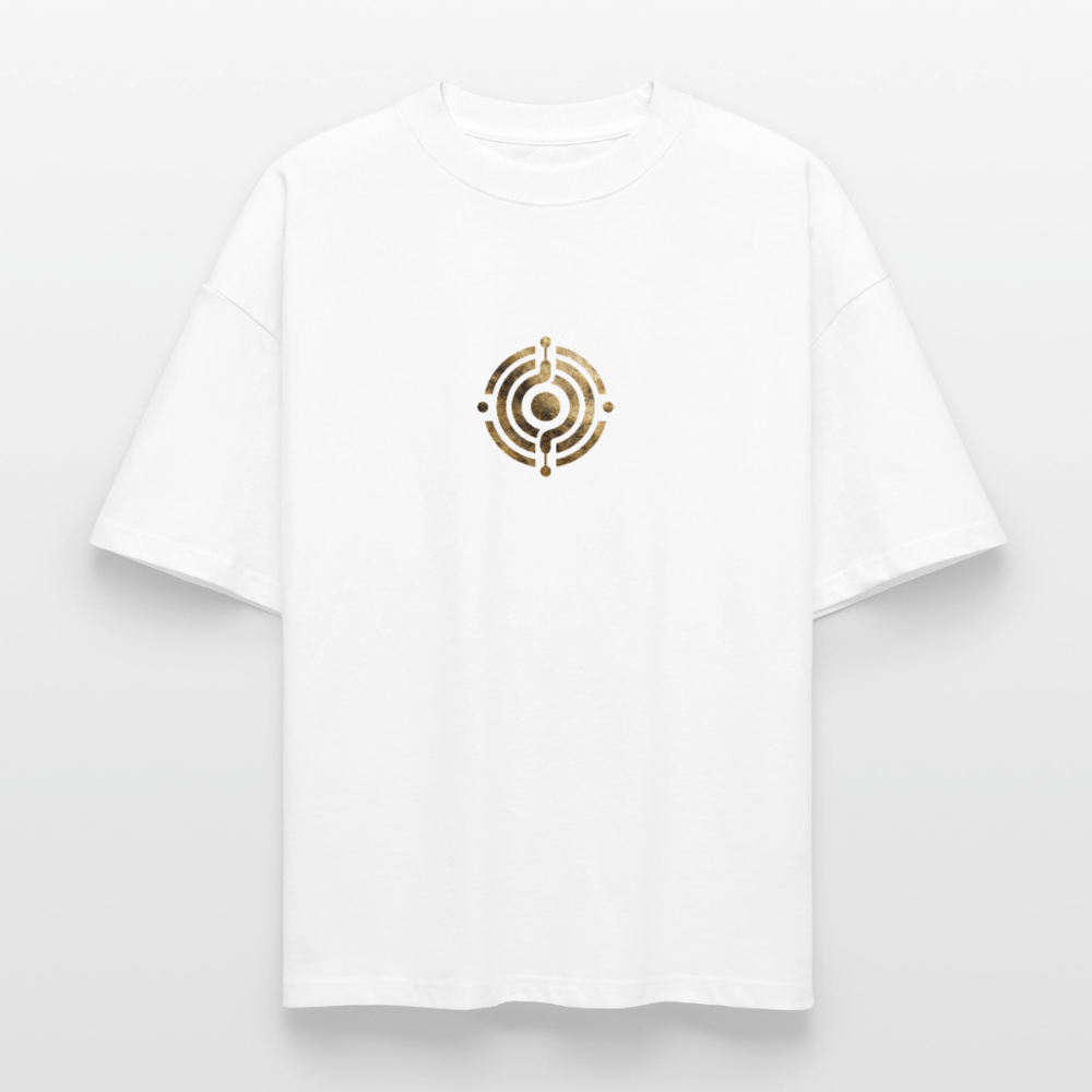 Heavyweight Unisex Bio T-Shirt "Atme Lächle Lausche" - Weiß