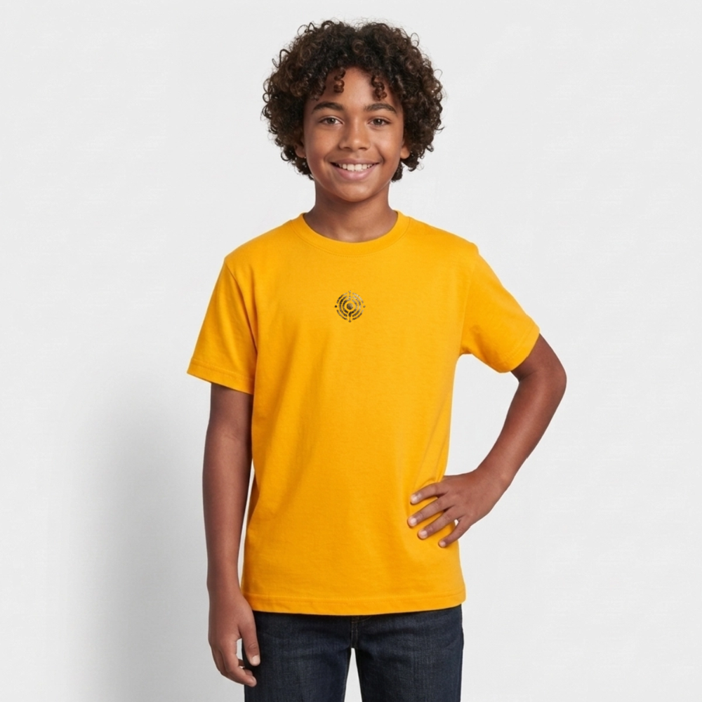 Teenager T-Shirt "Effatá" Rückseite "Die stille Kraft für den inneren Frieden." - Gold