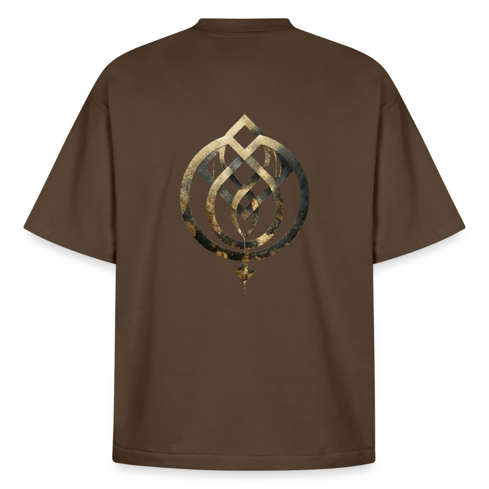 Heavyweight Unisex BioT-Shirt "Anima Soluta" vorne & hinten bedruckt - Dunkelbraun