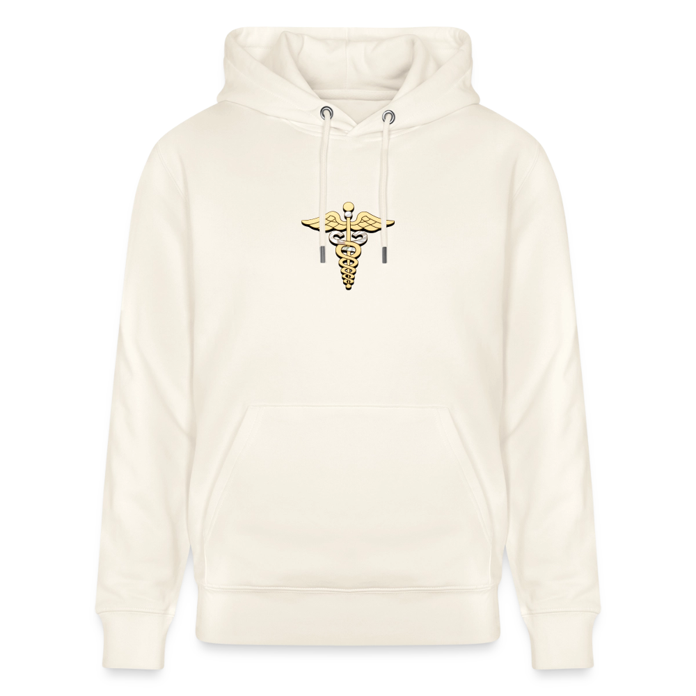 Unisex Bio-Hoodie "Merkurstab - Schutz" - Naturweiß 
