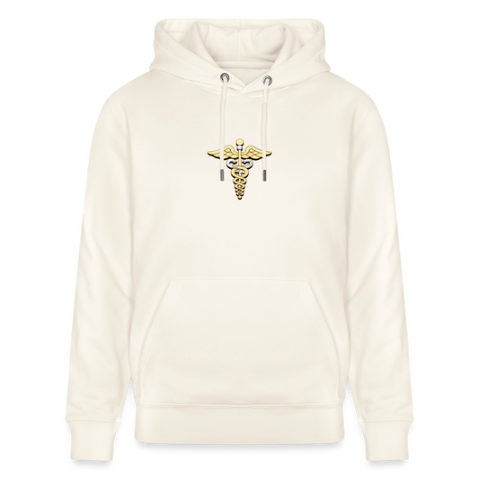 Unisex Bio-Hoodie "Merkurstab - Schutz" - Naturweiß 