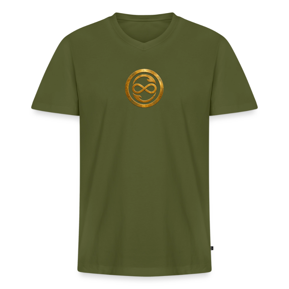 Männer Bio-T-Shirt mit V-Ausschnitt ANIMA AETERNA - Khaki
