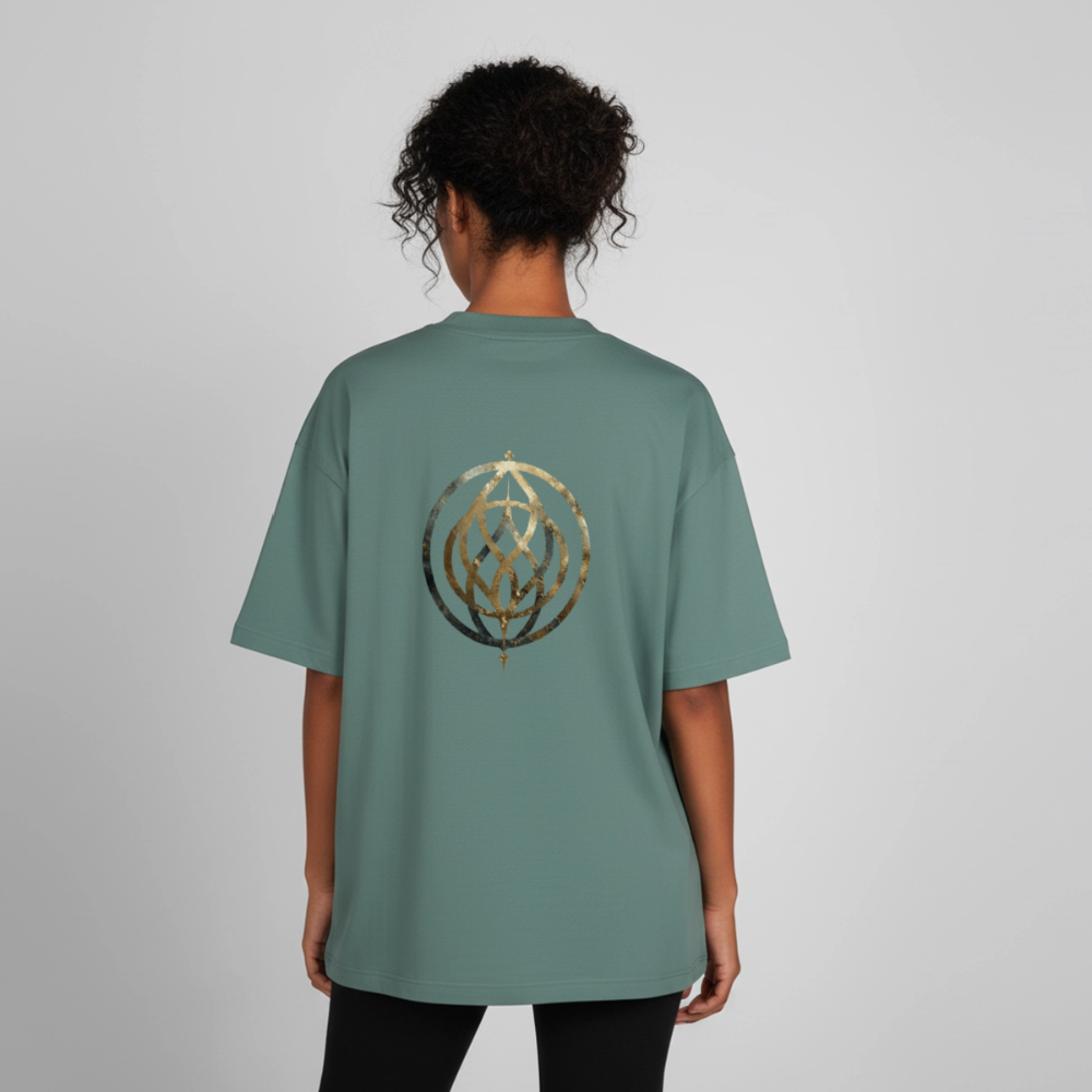 Heavyweight Unisex Bio T-Shirt „Pax Interna“ – der innere Frieden" - Grüner Bucht