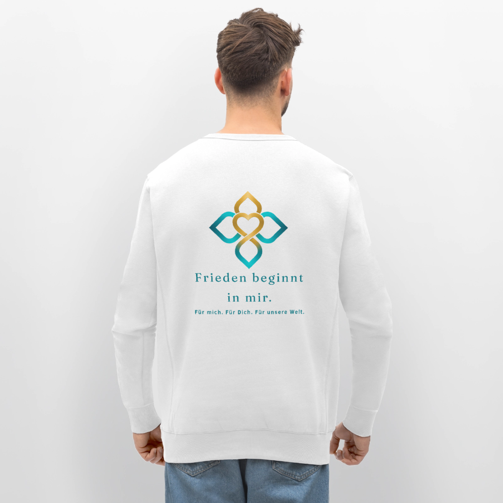 Unisex Bio-Sweatshirt Frieden beginnt in mir - Weiß
