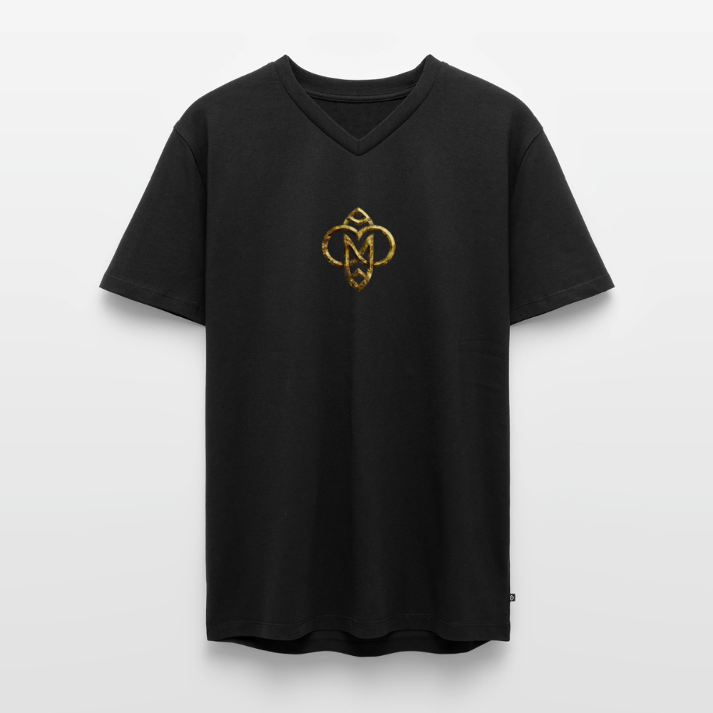 Männer Bio-T-Shirt mit V-Ausschnitt "Höchste Monade" - Schwarz