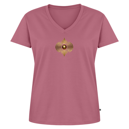 Frauen Bio-T-Shirt mit V-Ausschnitt "Klarfeld" - Mauve