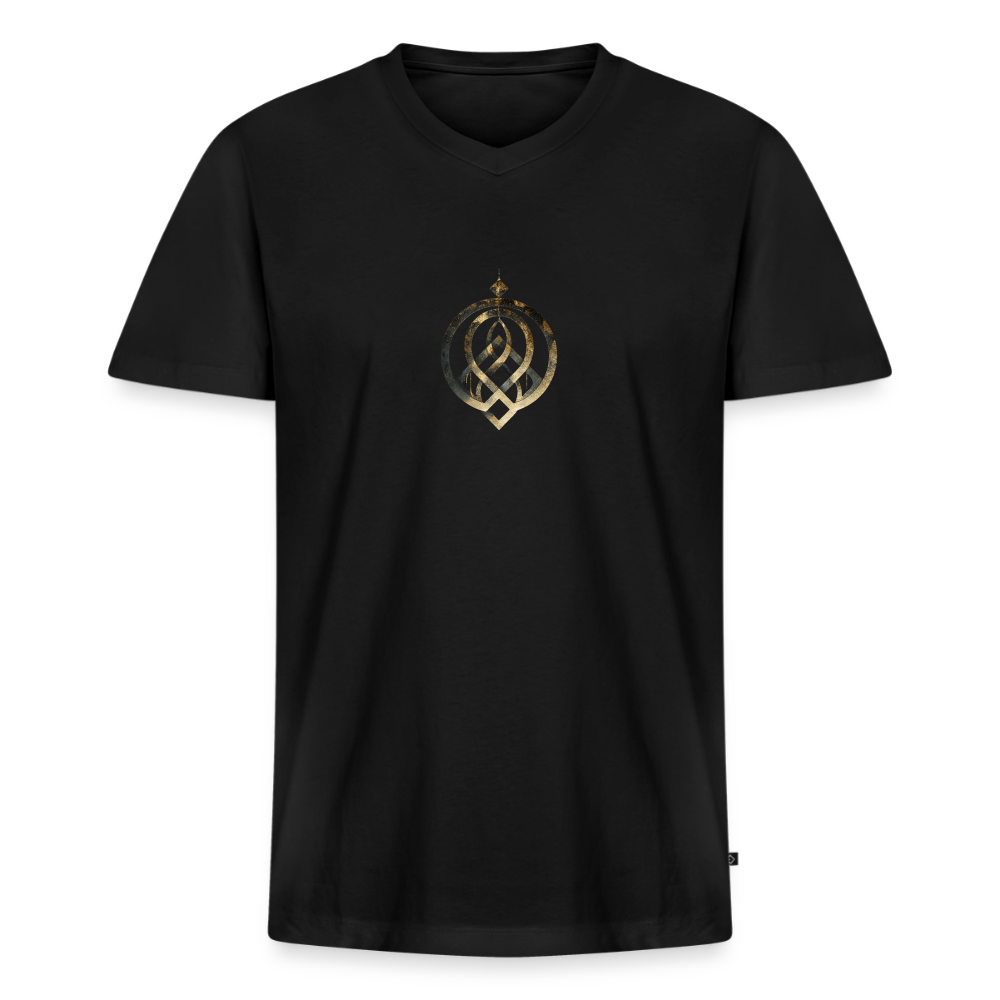 Männer Bio-T-Shirt mit V-Ausschnitt "EFFATÁ" - Schwarz