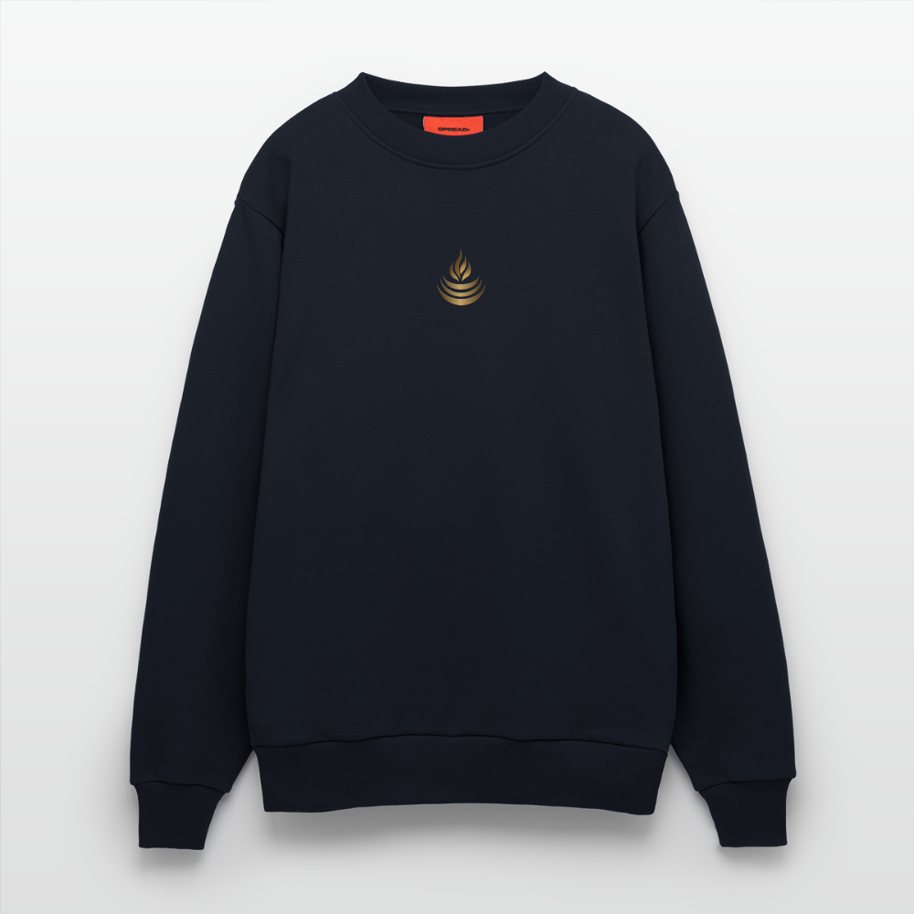 chiSign Quantenheilsymbol "Reichtum & Erfolg"  Druck VS/RS  Organic Relaxed Crew Neck Made in EU - DARK NAVY