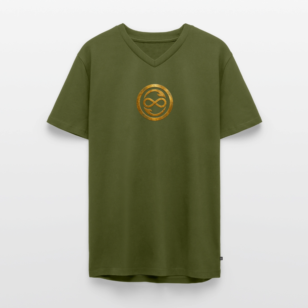 Männer Bio-T-Shirt mit V-Ausschnitt ANIMA AETERNA - Khaki