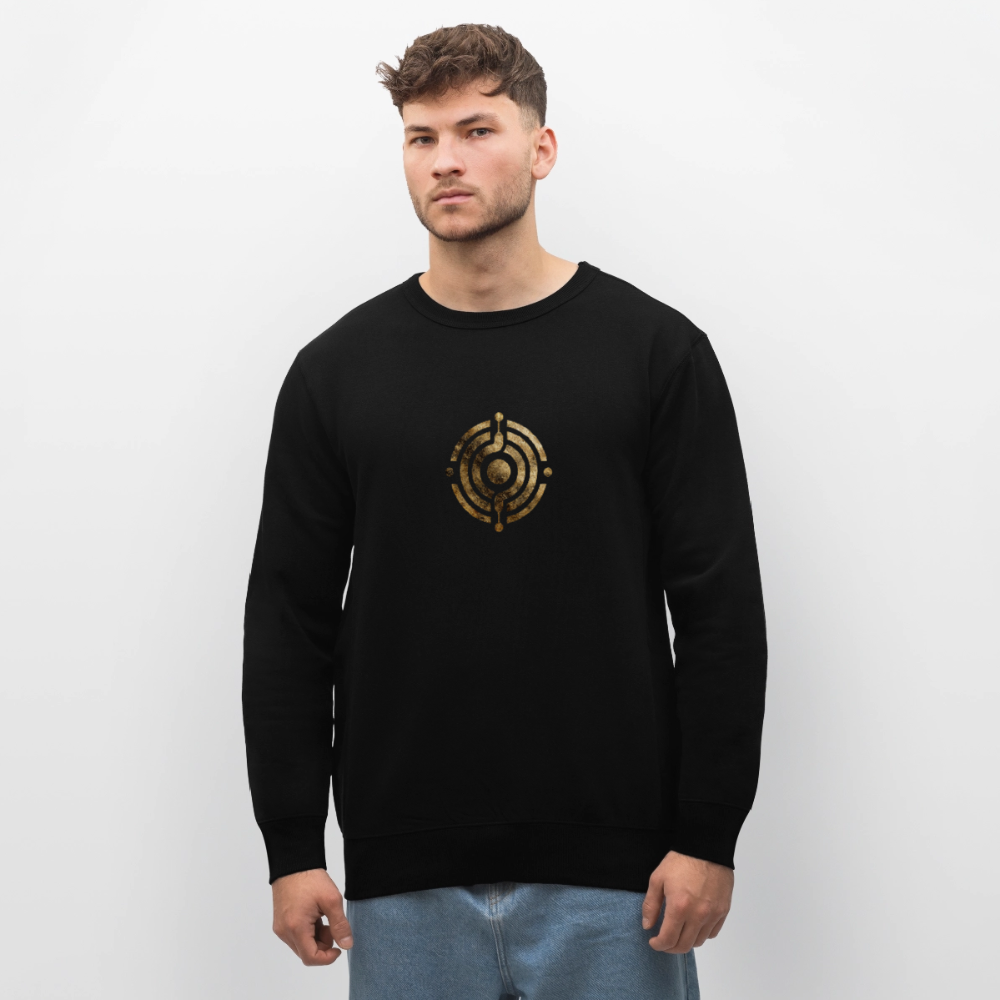 Unisex Bio-Sweatshirt "Atme Lächle Lausche" - Schwarz