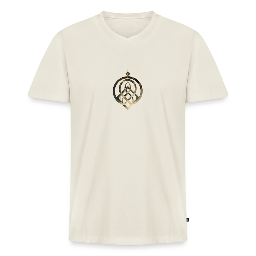 Männer Bio-T-Shirt mit V-Ausschnitt "EFFATÁ" - Naturweiß