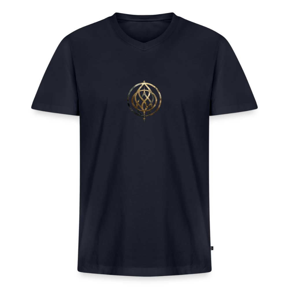 Männer Bio-T-Shirt mit V-Ausschnitt „Pax Interna“ - Navy