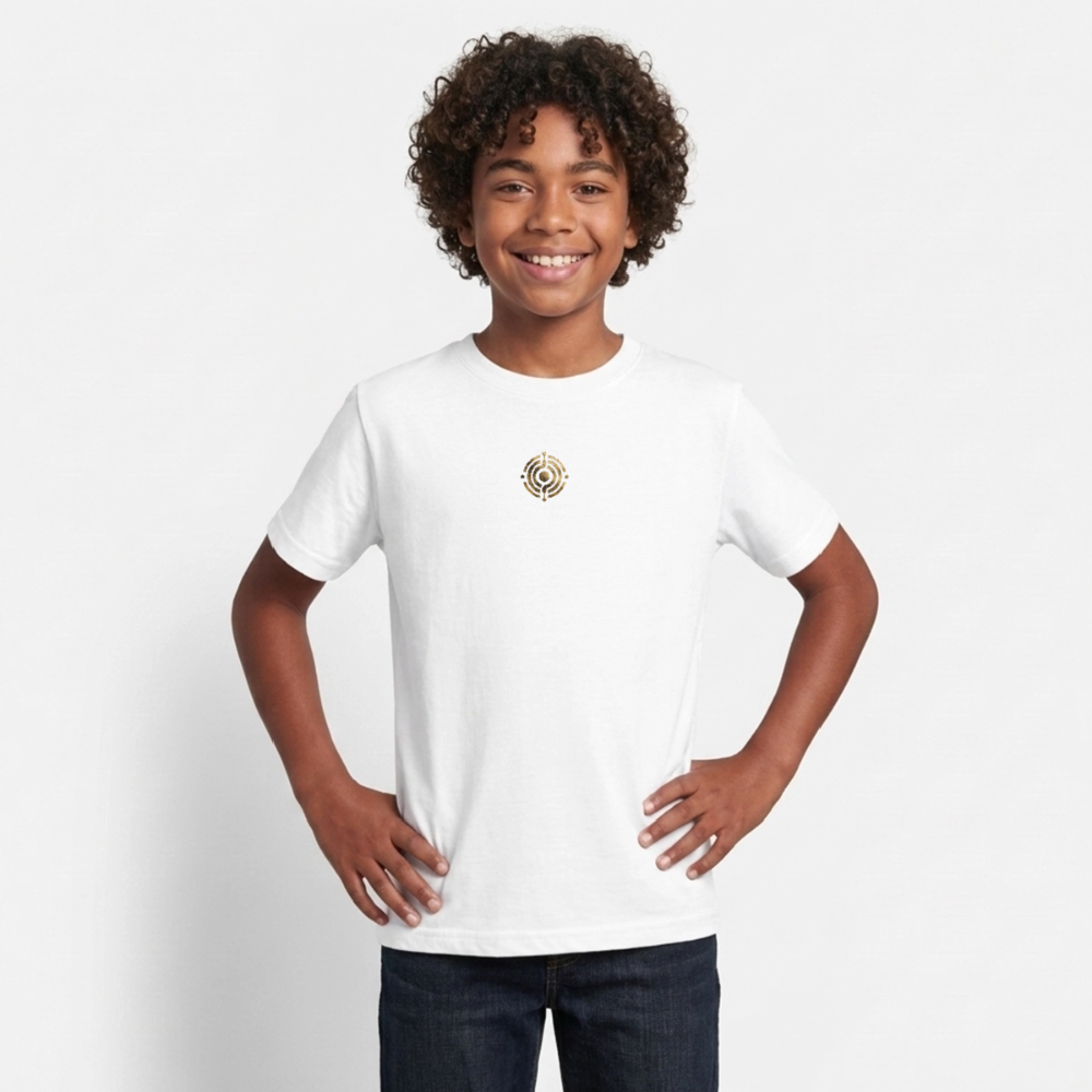 Teenager T-Shirt "Effatá" Rückseite "Die stille Kraft für den inneren Frieden." - Weiß