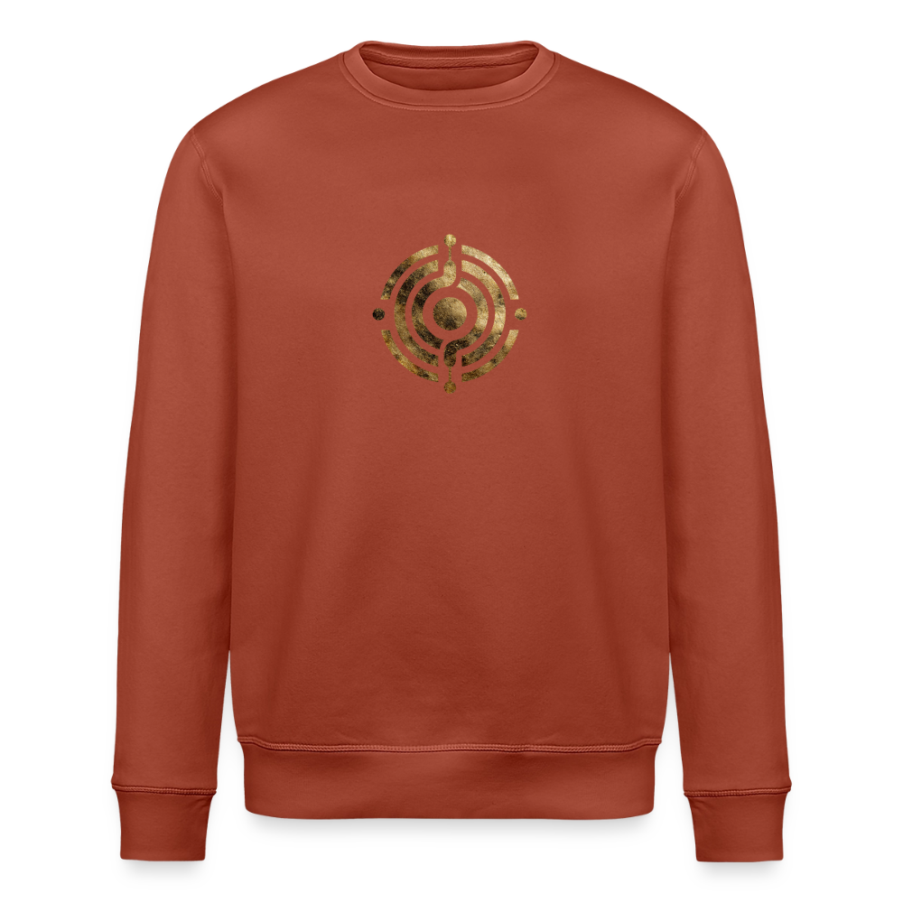 Unisex Bio-Sweatshirt "Atme Lächle Lausche" - Terrakotta