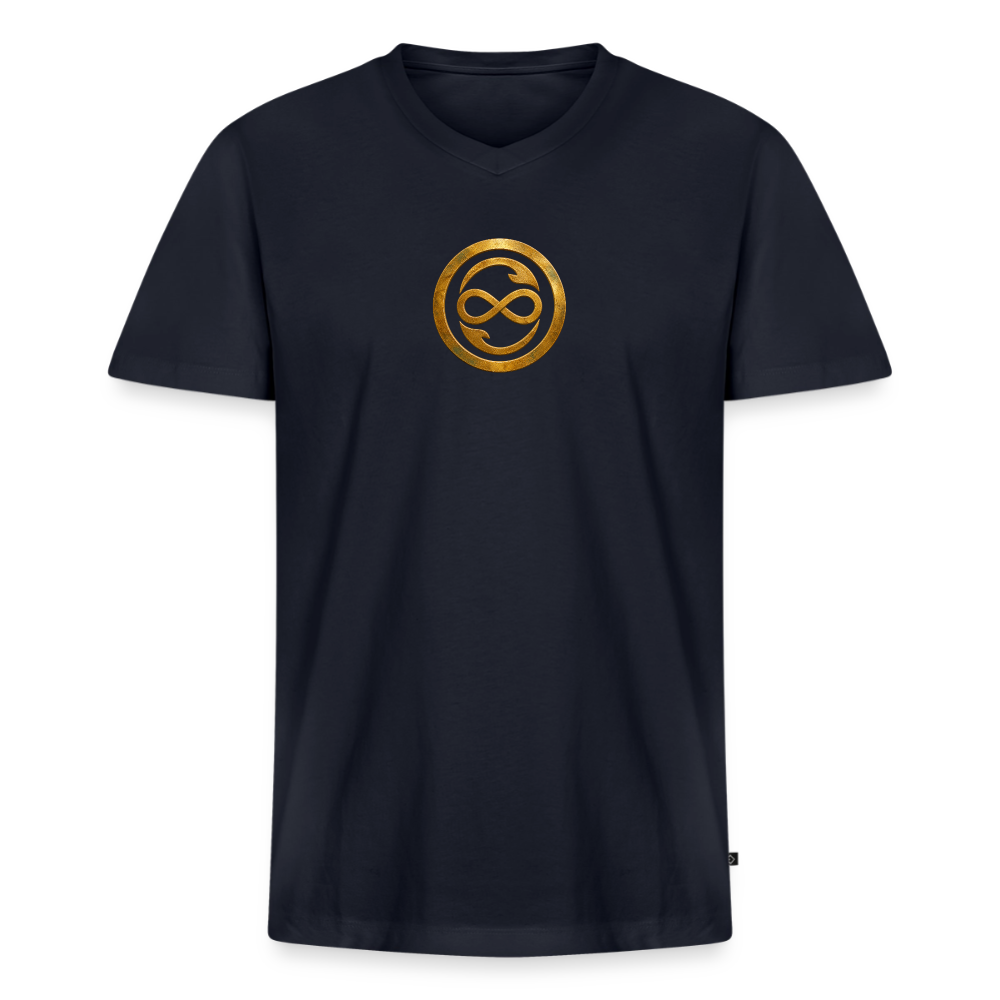 Männer Bio-T-Shirt mit V-Ausschnitt ANIMA AETERNA - Navy