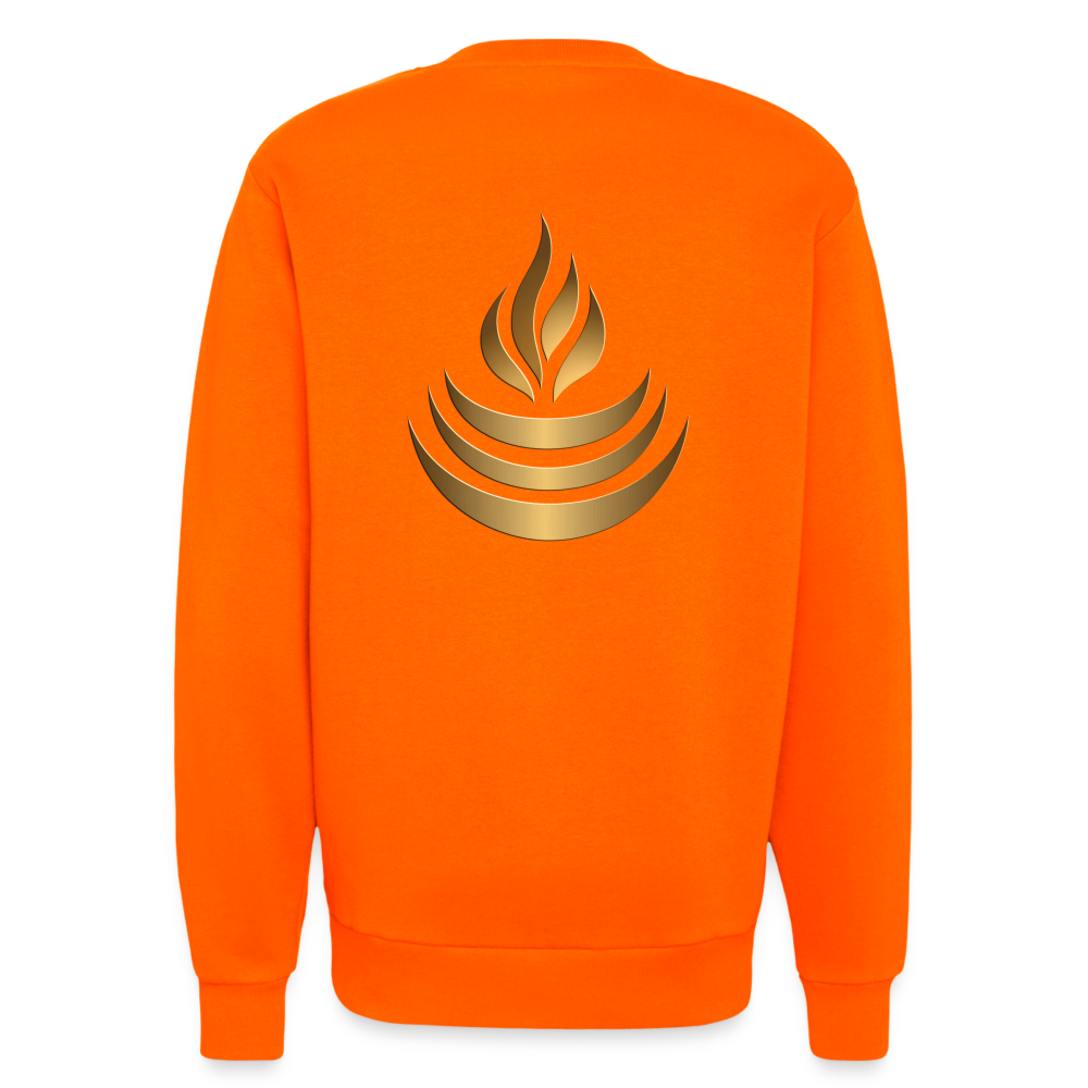 chiSign Quantenheilsymbol "Reichtum & Erfolg"  Druck VS/RS  Organic Relaxed Crew Neck Made in EU - SUNSET ORANGE