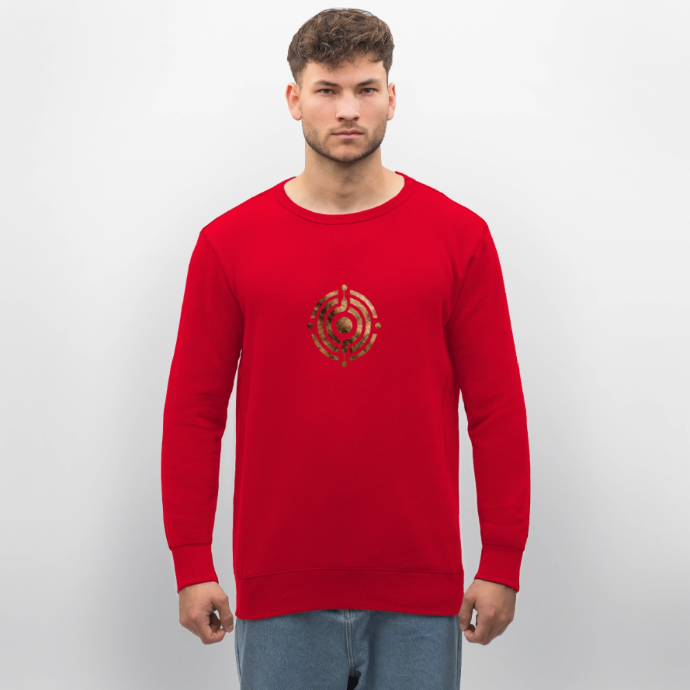 Unisex Bio-Sweatshirt "Atme Lächle Lausche" - Rot