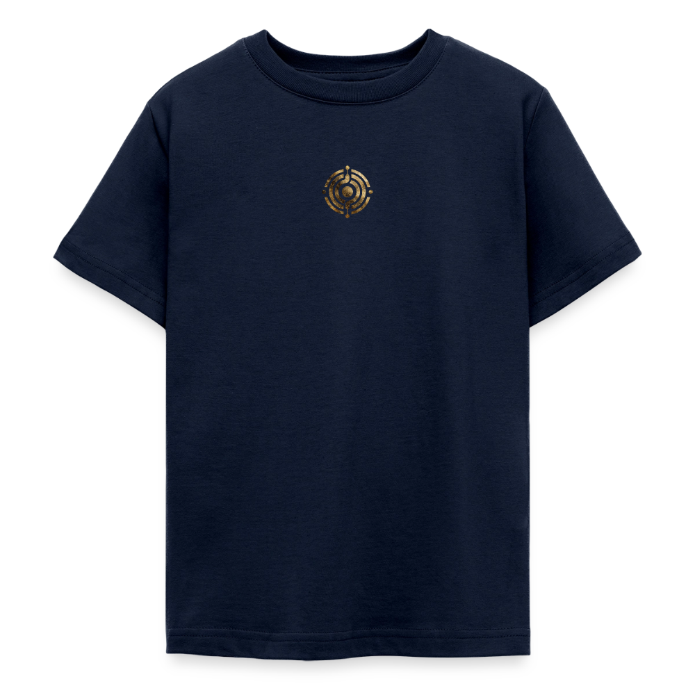 Teenager T-Shirt "Effatá" Rückseite "Die stille Kraft für den inneren Frieden." - Navy