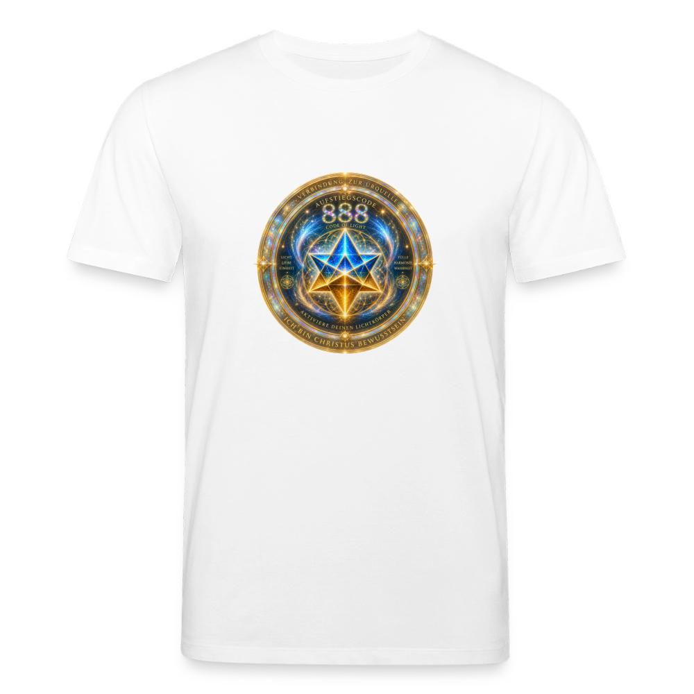 Unisex Bio-T-Shirt  Lichtcode 888 – Mystisches Merkaba-Siegel - Weiß