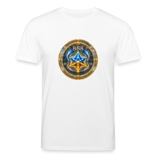 Unisex Bio-T-Shirt  Lichtcode 888 – Mystisches Merkaba-Siegel - Weiß