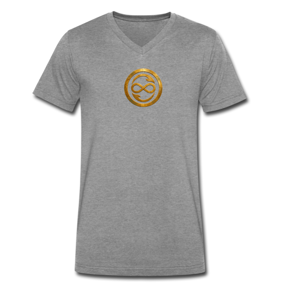 Männer Bio-T-Shirt mit V-Ausschnitt ANIMA AETERNA - Dunkelgrau meliert