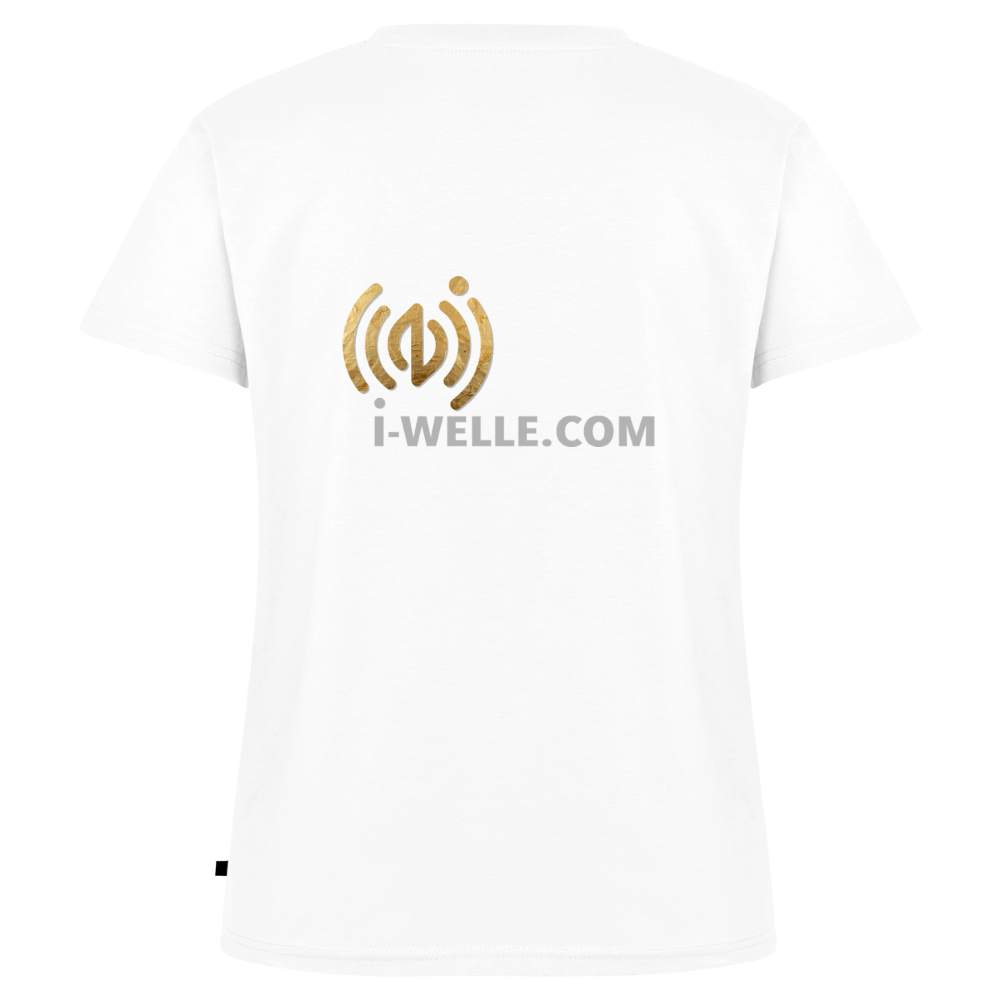 Frauen Bio-T-Shirt mit V-Ausschnitt I-WELLE - Weiß