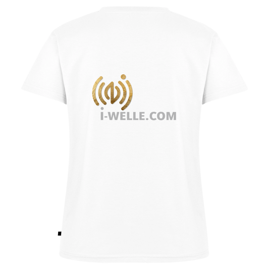 Frauen Bio-T-Shirt mit V-Ausschnitt I-WELLE - Weiß