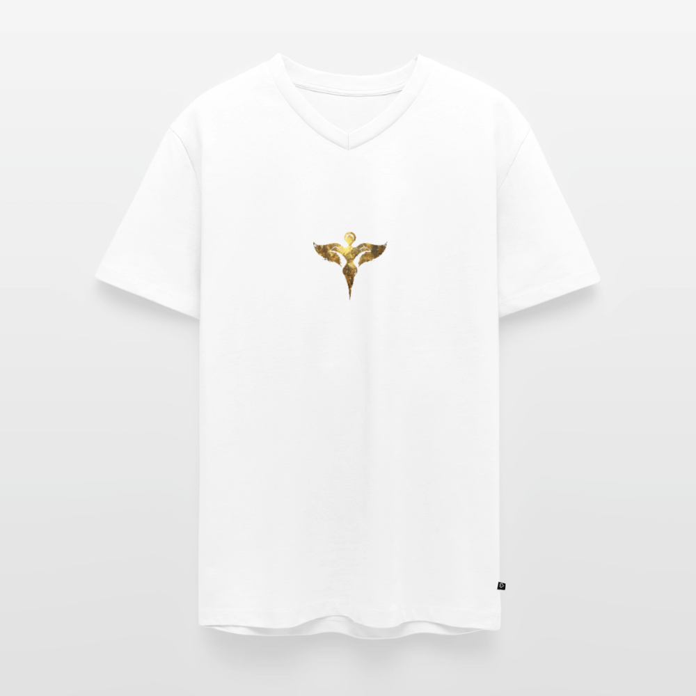 Männer Bio-T-Shirt mit V-Ausschnitt "Gaia" - Weiß