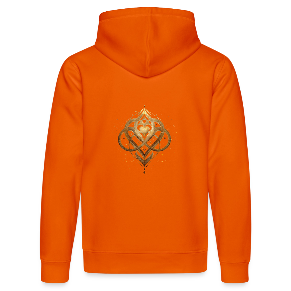 Unisex Bio-Hoodie "Agape" Druck vorne & hinten - Tieforange