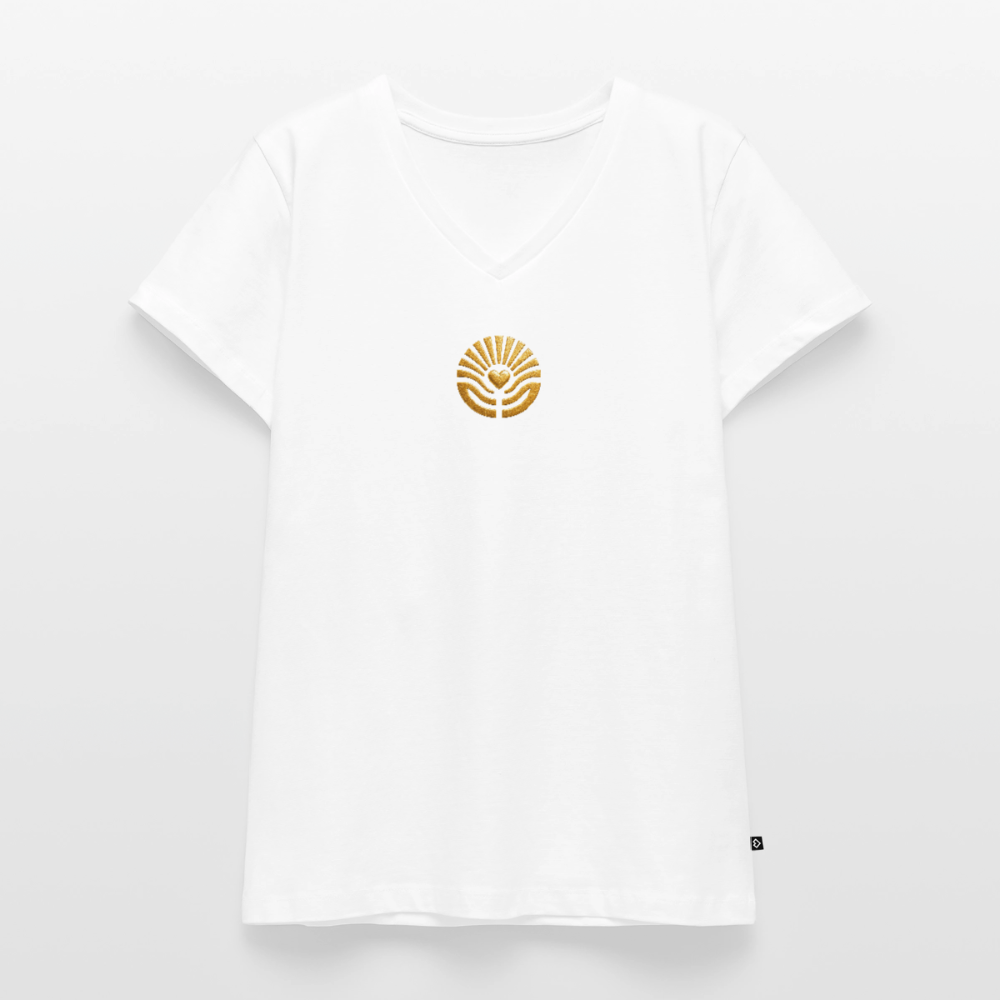 Frauen Bio-T-Shirt mit V-Ausschnitt ori a déa - Weiß