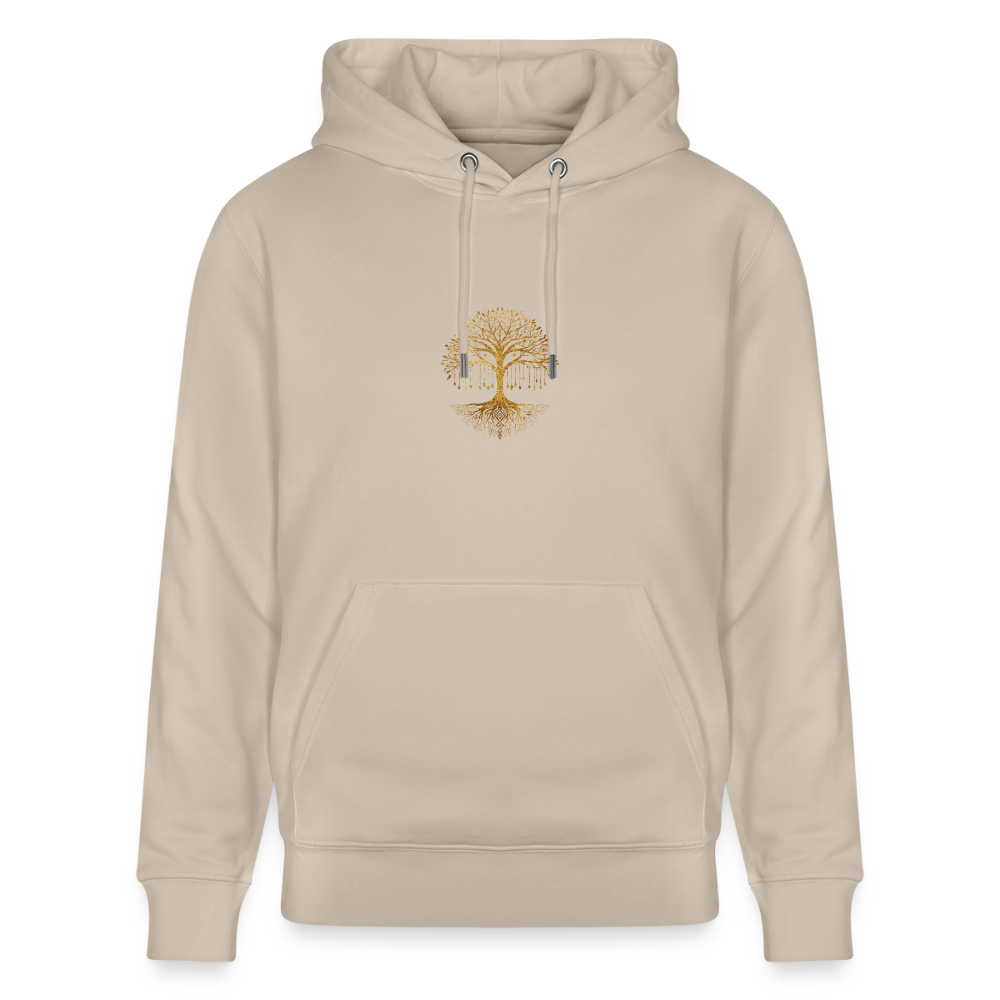 Unisex Bio-Hoodie "Weltenbaum" - Beige