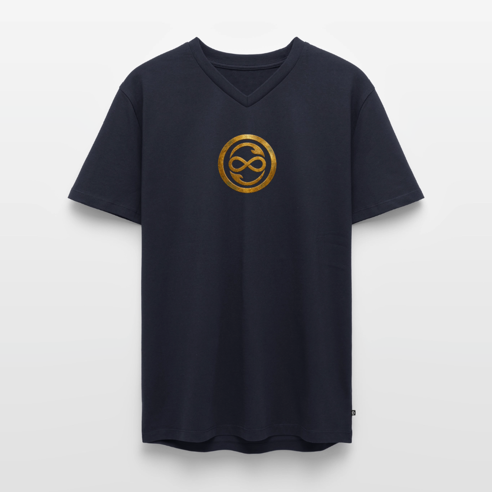 Männer Bio-T-Shirt mit V-Ausschnitt ANIMA AETERNA - Navy