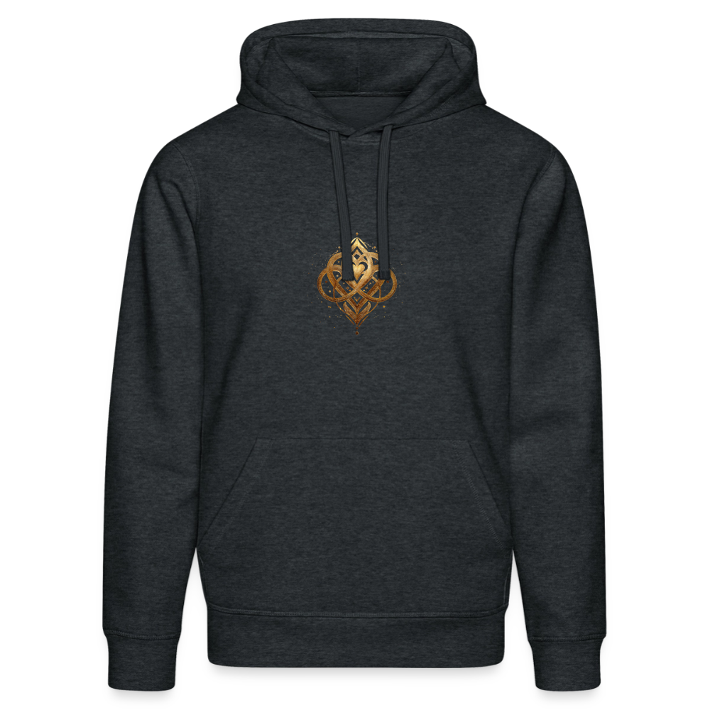 Unisex Bio-Hoodie "Agape" Druck vorne & hinten - Dunkelgrau meliert