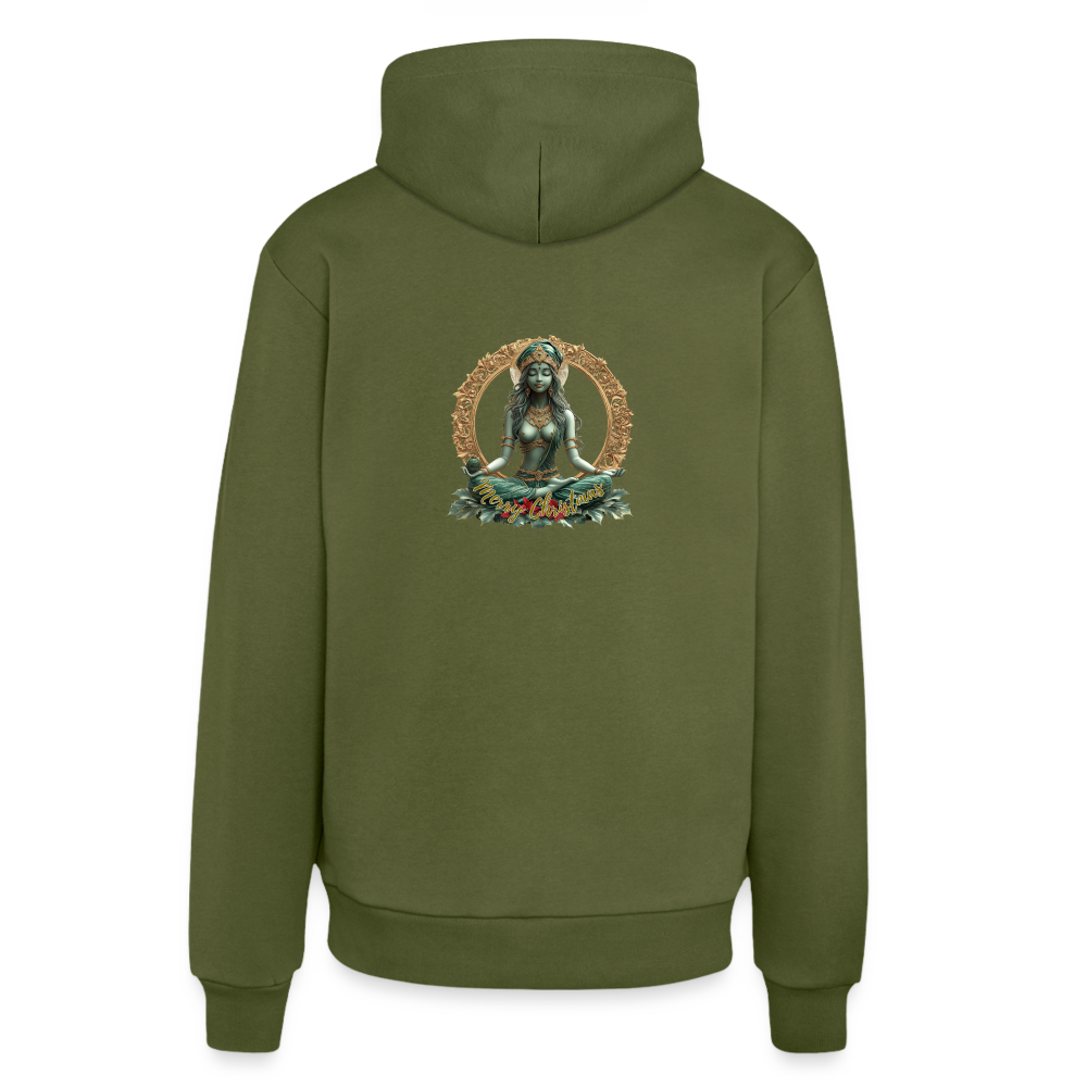 Organic Relaxed Hoodie Made in EU - MOSS GREEN