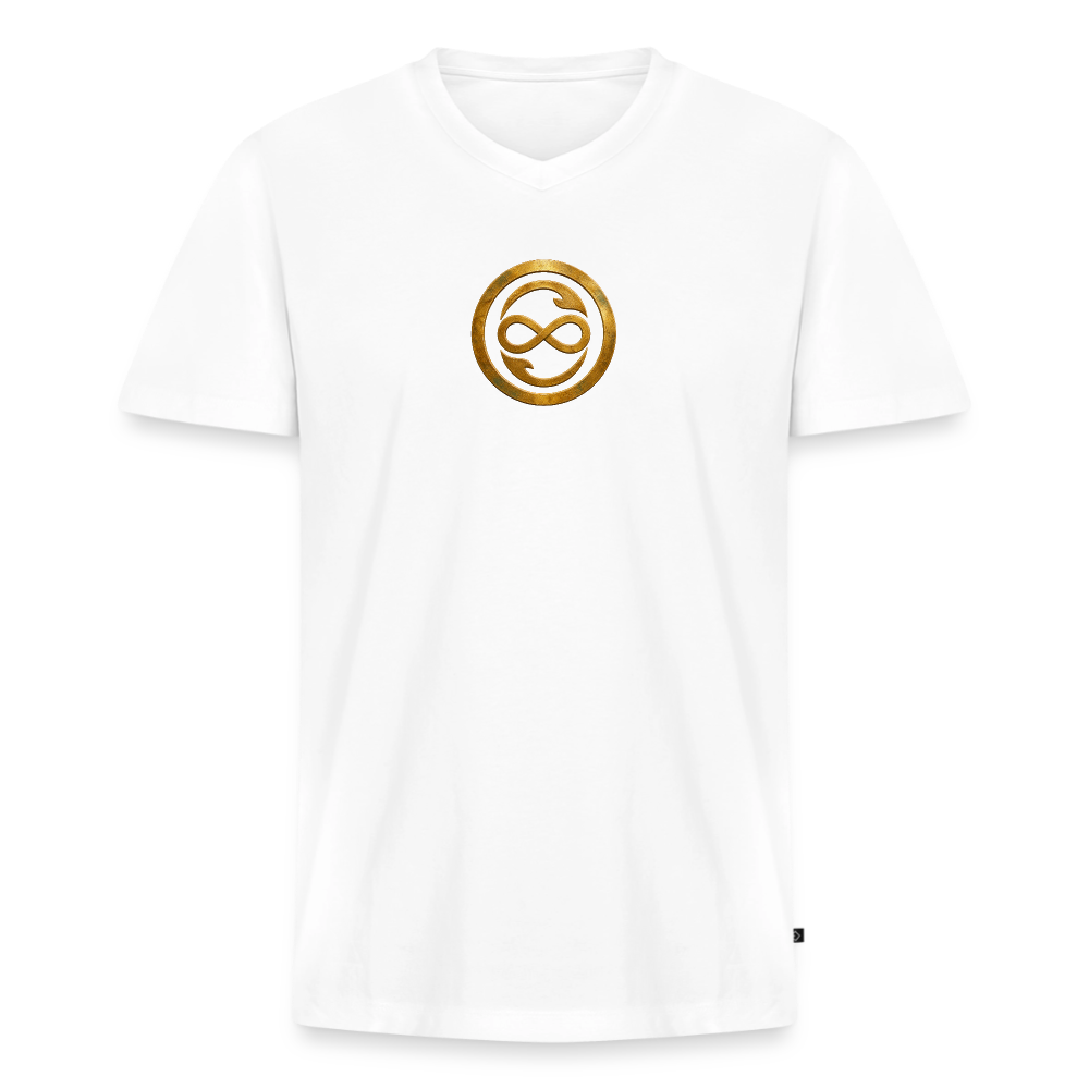 Männer Bio-T-Shirt mit V-Ausschnitt ANIMA AETERNA - Weiß