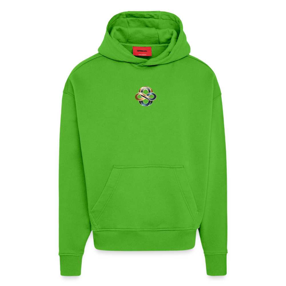 chiSign Quantenheilsymbol  Wissen und Selbstbildung Heavyweight Oversized Organic Hoodie Made in EU - Apple Neon