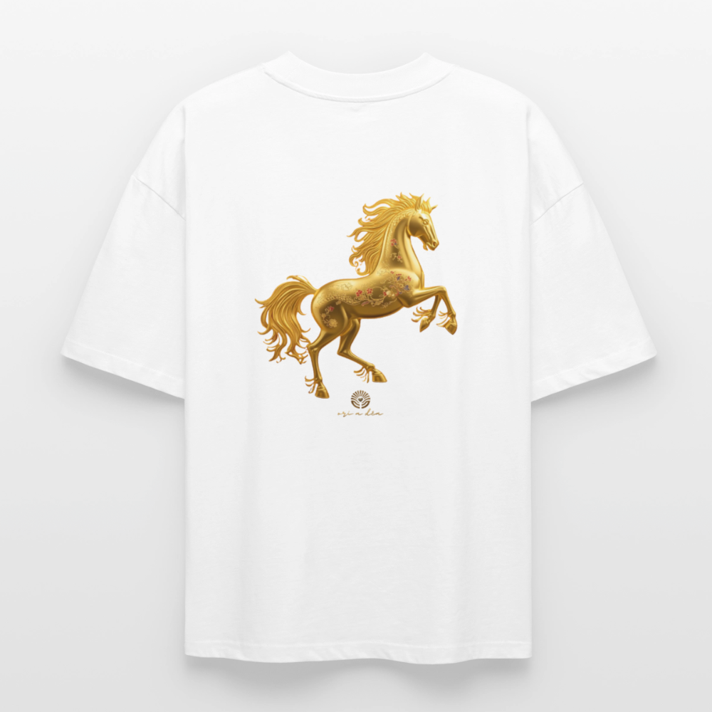 Heavyweight Unisex Bio T-Shirt "Feuerpferd - Weiß