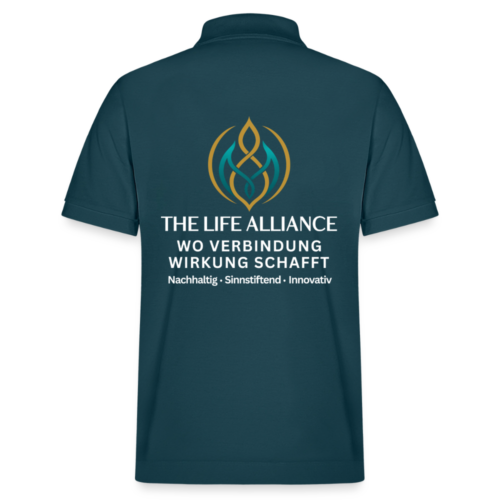 Unisex Bio-Poloshirt The Life Alliance / Wo Verbindung Wirkung Schafft - Dunkles Petrol