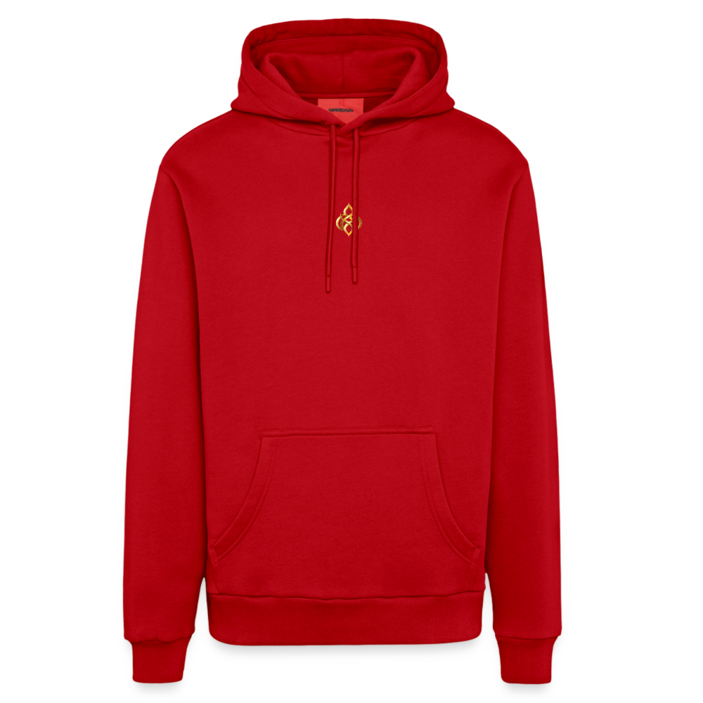 chiSign Quantenheilsymbol Zentrum und Ausgeglichenheit Organic Relaxed Hoodie Made in EU - Rot