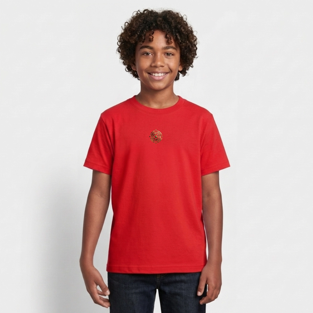 Teenager T-Shirt "Effatá" Rückseite "Die stille Kraft für den inneren Frieden." - Rot