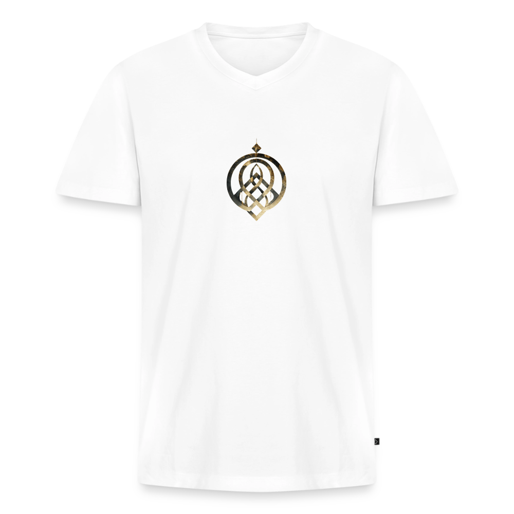 Männer Bio-T-Shirt mit V-Ausschnitt "EFFATÁ" - Weiß
